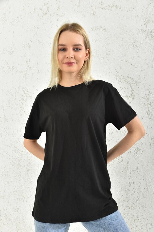 Black Short Sleeve Back Printed T-Shirt