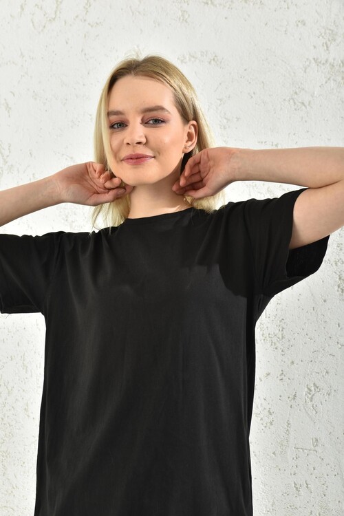 Black Short Sleeve Back Printed T-Shirt