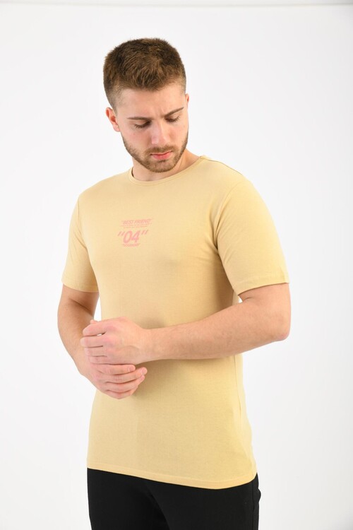 Salmon Front Back Print Detailed T-Shirt