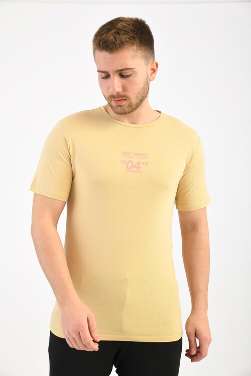 Salmon Front Back Print Detailed T-Shirt