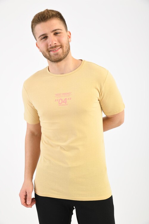 Salmon Front Back Print Detailed T-Shirt