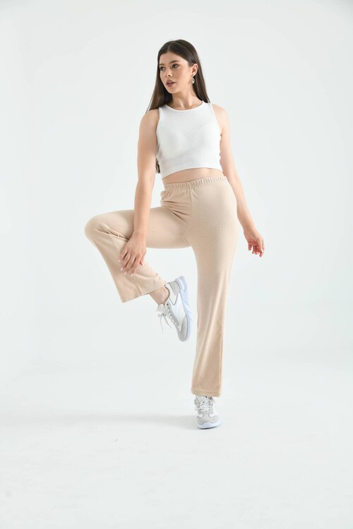 Stone Towel Fabric Wide Leg Knitted Trousers