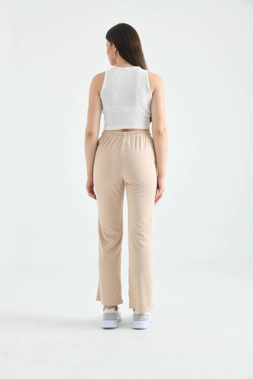 Stone Towel Fabric Wide Leg Knitted Trousers