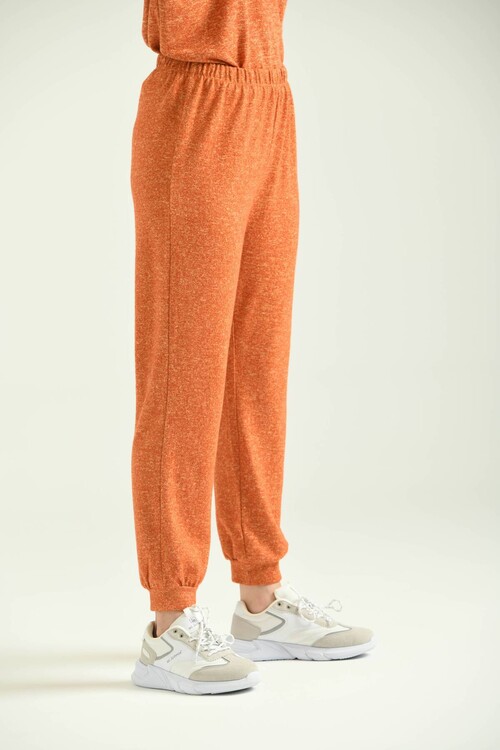 Orange Soft Fabric Knitted Sweatpants