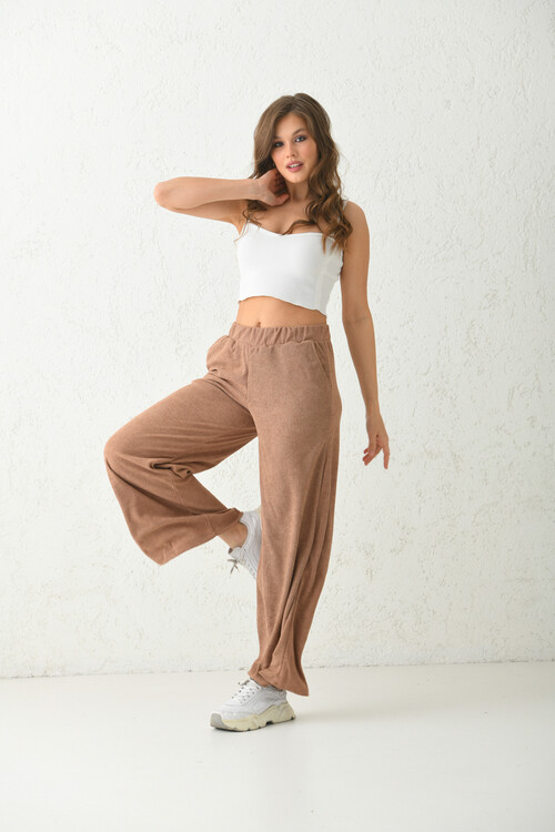 Vizon Cep Detay Fitilli Örme Spor Pantolon