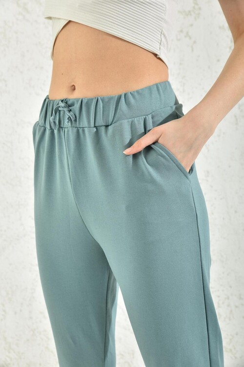 New Blue Elastic and Tied Sweatpants
