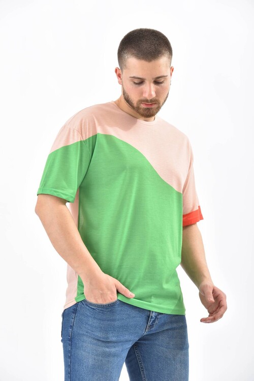 Green Block Owersize T-Shirt
