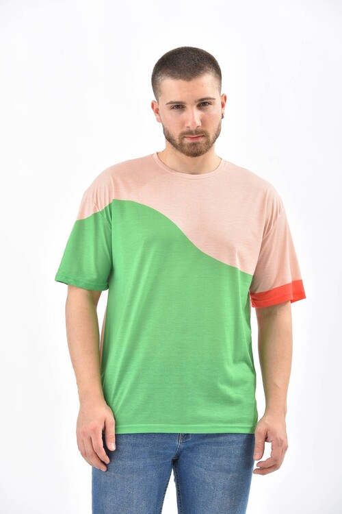 Green Block Owersize T-Shirt