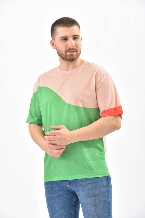 Green Block Owersize T-Shirt