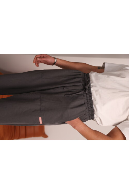 Erkek Antrasit Cep Ucu Etiket Detaylı Beli Lastikli Eşofman Altı