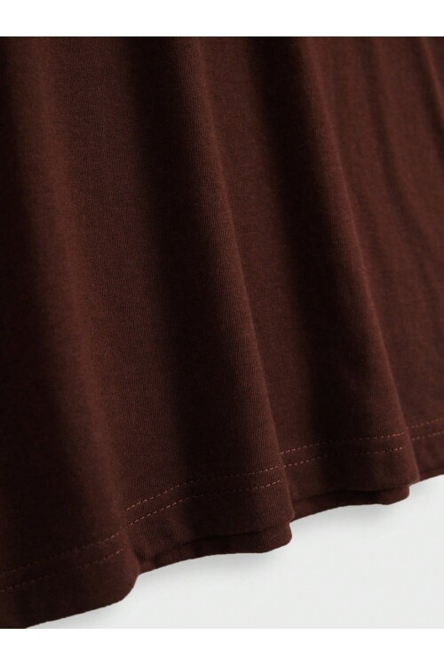 Erkek Kahverengi Bisiklet Yaka Be A Supernova Baskılı T-Shirt