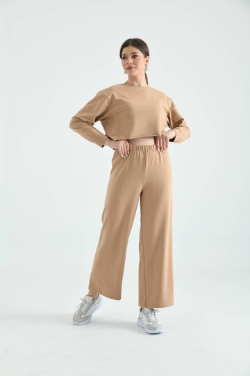 Light Brown Knitted Bottom-Top Set