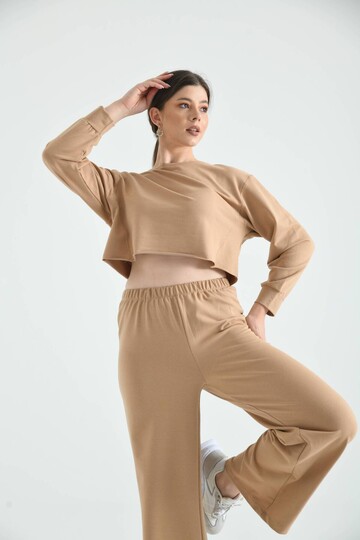 Light Brown Knitted Bottom-Top Set