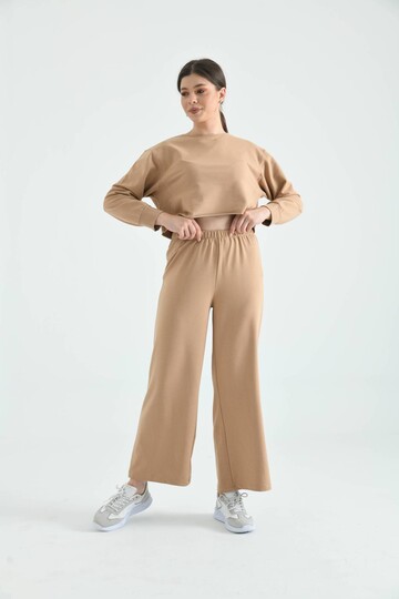 Light Brown Knitted Bottom-Top Set