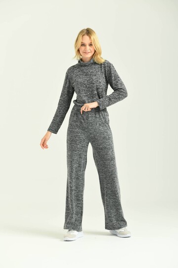 Anthracite Elastic Waist Plain Pasha Sweatpants