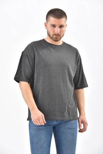Anthracite Back Print Detailed Short Sleeve T-Shirt
