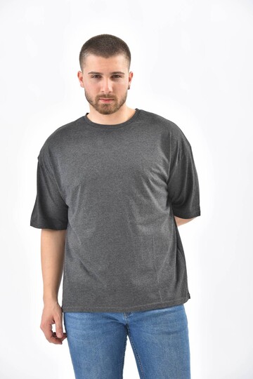 Anthracite Back Print Detailed Short Sleeve T-Shirt