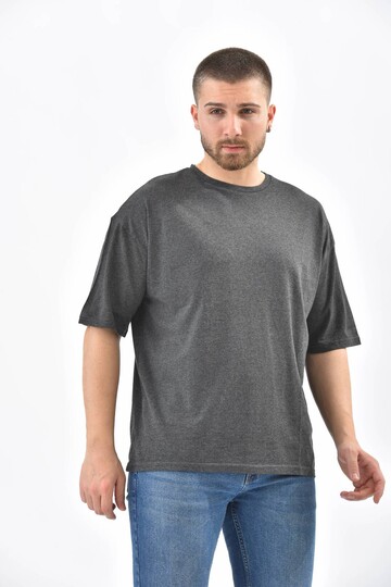 Anthracite Back Print Detailed Short Sleeve T-Shirt