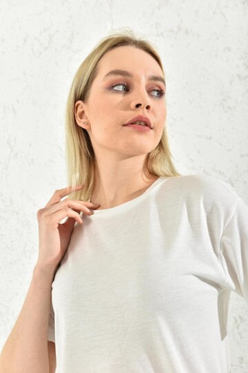 White Back Print Detailed T-Shirt