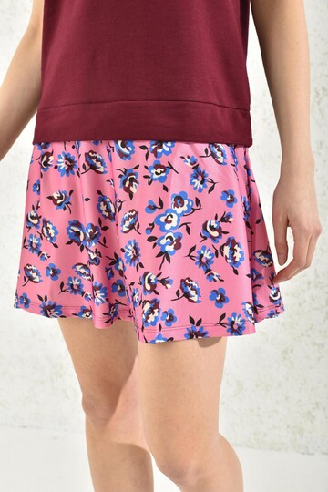 Burgundy Floral Patterned Sweat Dress