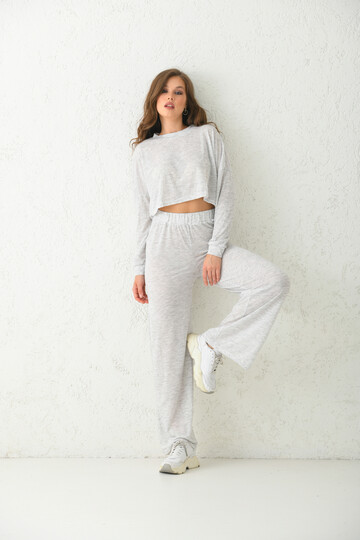 Ecru Loose Crew Neck Blouse