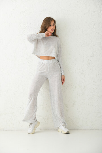 Ecru Loose Crew Neck Blouse