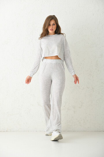 Ecru Loose Crew Neck Blouse
