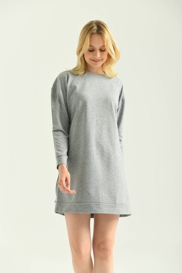 Gray Tie Detailed Sweat Dress
