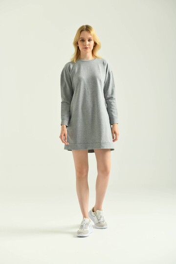 Gray Tie Detailed Sweat Dress