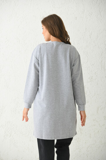 Gray Basic Knitted Cardigan
