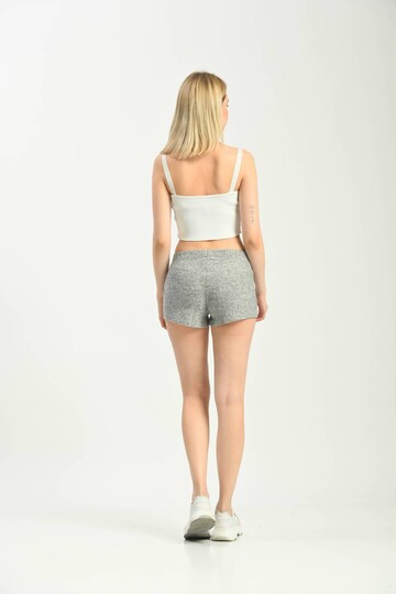  Gray Elastic Waist Shorts
