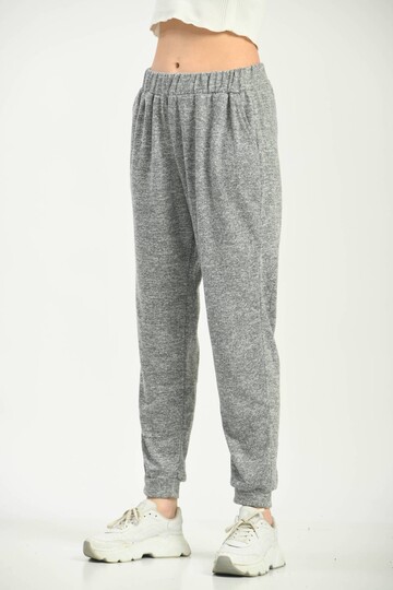 Gray Pocket Detailed Waist and Leg Elastic Sweatpants