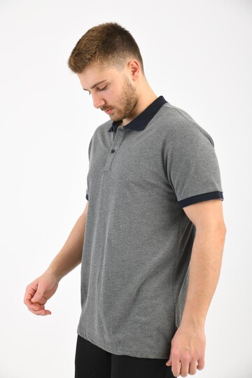 Gray Polo Collar Short Sleeve T-Shirt