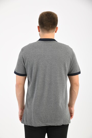 Gray Polo Collar Short Sleeve T-Shirt