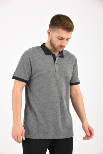 Gray Polo Collar Short Sleeve T-Shirt