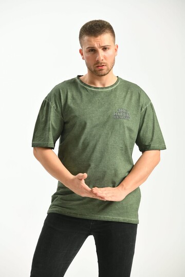 Haki Baskılı Relaxed Fit T-Shirt