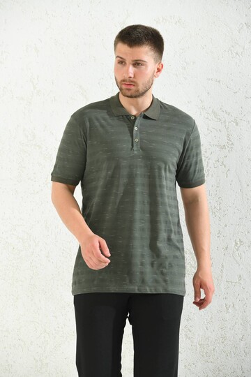 Khaki Polo Neck Short Sleeve T-Shirt