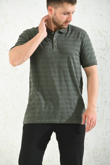 Khaki Polo Neck Short Sleeve T-Shirt