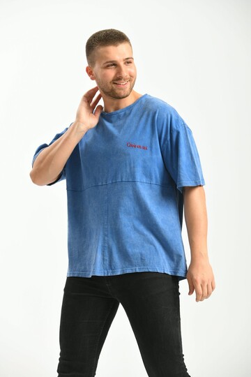 Indigo Oversize Fit %100 Pamuklu T-Shirt