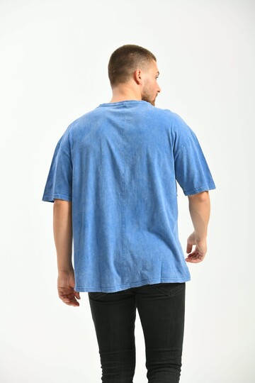 Indigo Oversize Fit %100 Pamuklu T-Shirt