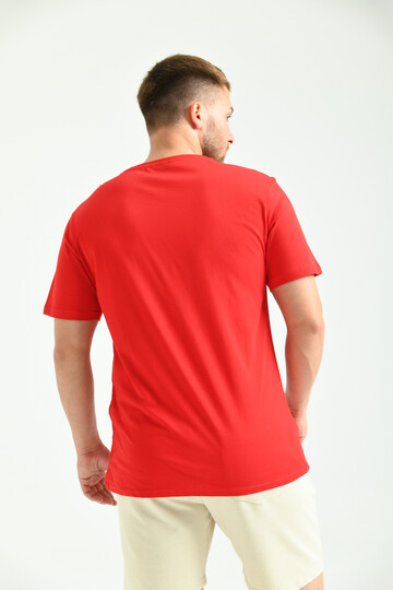 Kırmızı Baskılı Regular Fit T-Shirt