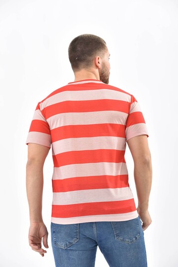 Kırmızı Regular Fit Çizgili Ringelli T-Shirt