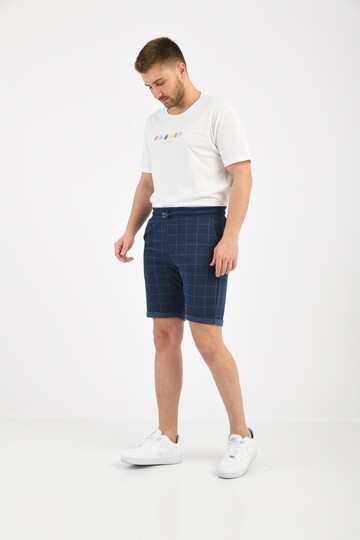 Navy Blue Pattern Printed Two Thread Shorts