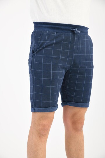 Navy Blue Pattern Printed Two Thread Shorts