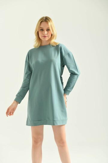 Mint Tie Detailed Sweat Dress