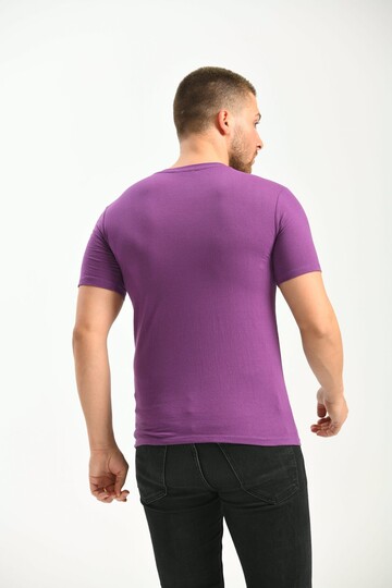 Mor Baskı Detaylı Regular Fit TShirt