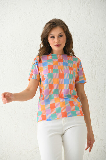 Multi Crew Neck Printed T-Shirt