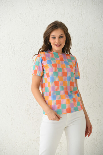 Multi Crew Neck Printed T-Shirt