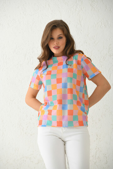 Multi Crew Neck Printed T-Shirt