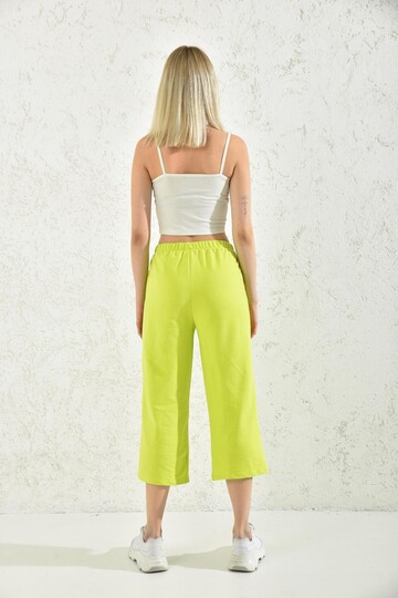 Neon Green Elastic Waist Sweatpants